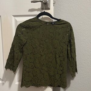 Ann Taylor Green Lace Blouse
